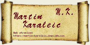 Martin Karaleić vizit kartica